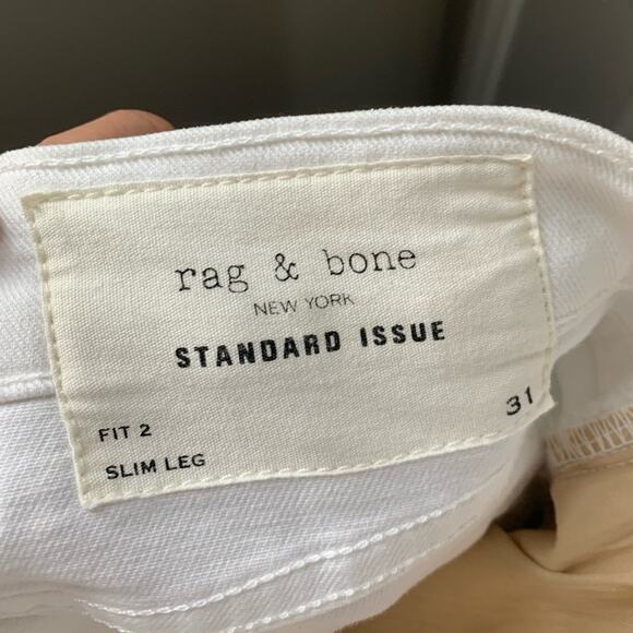 Rag & Bone Fit 2 Slim Jean White Mid Rise Size 31 - Picture 7 of 10